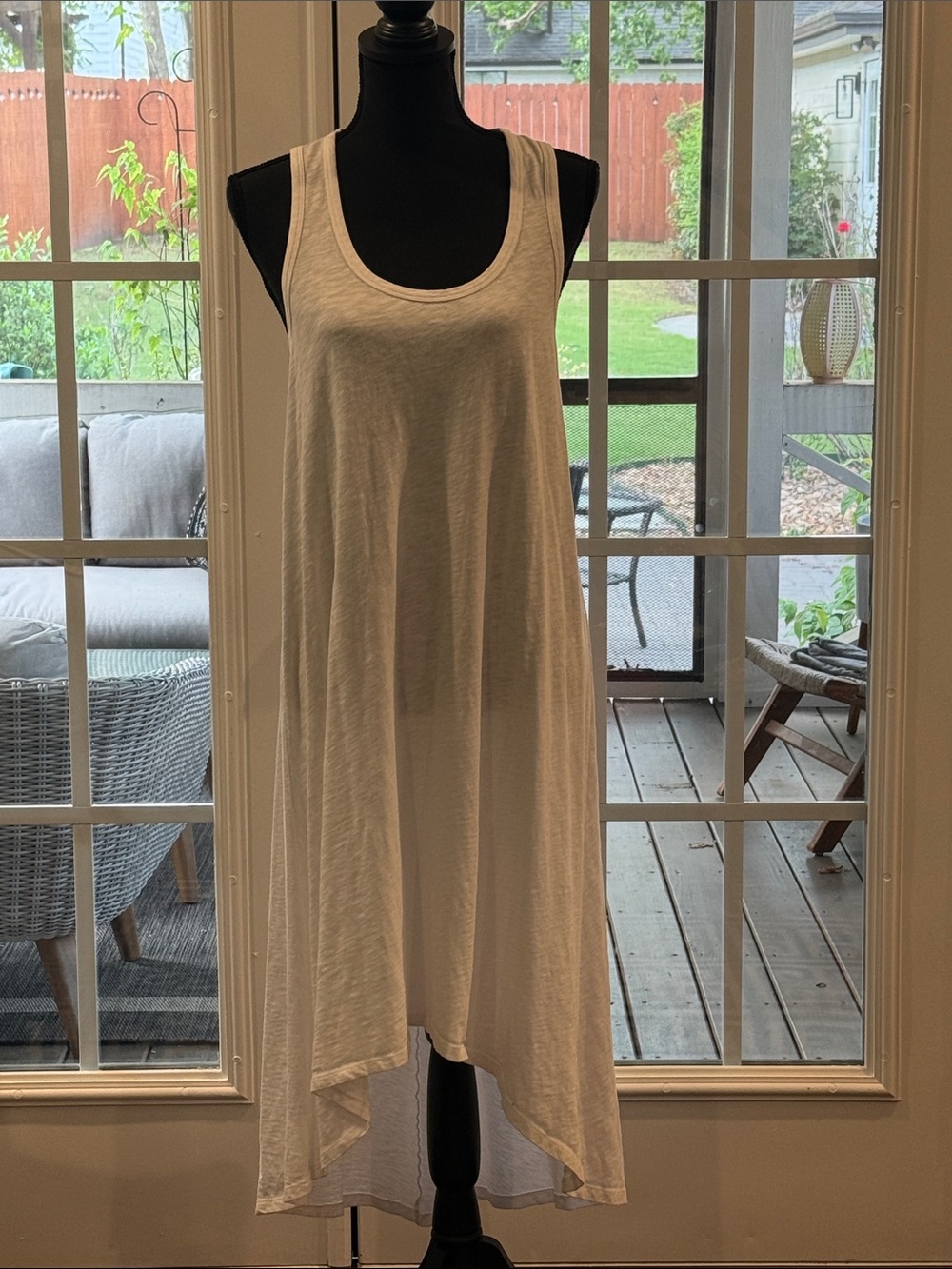 J. Crew White Sleeveless High-Low Tank Dress